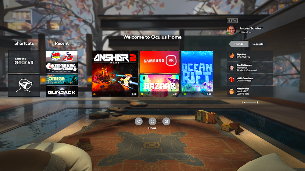 Gear VR app in Oculus home 
